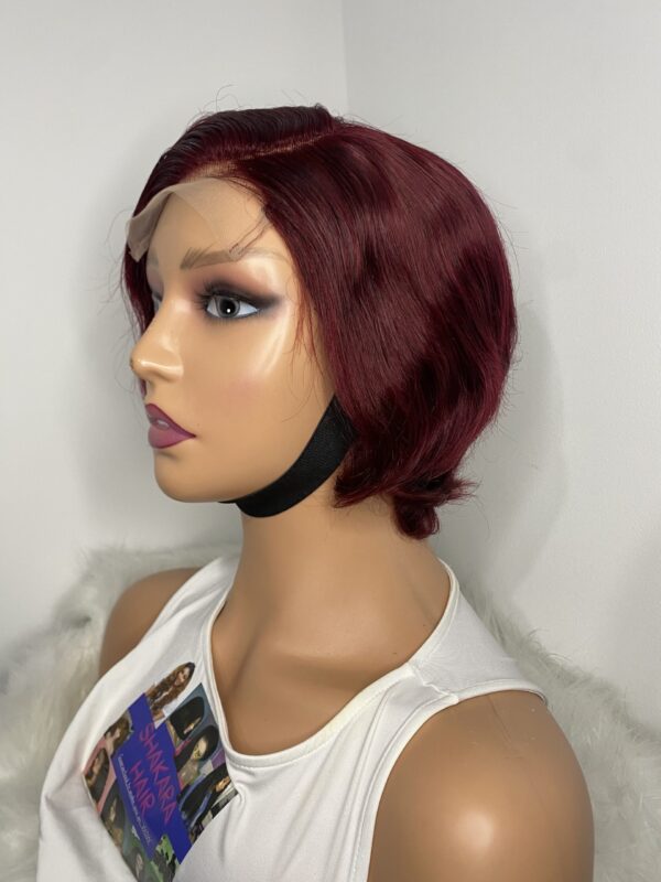 image01495 Burgundy Human Hair Pixie Cut Wig