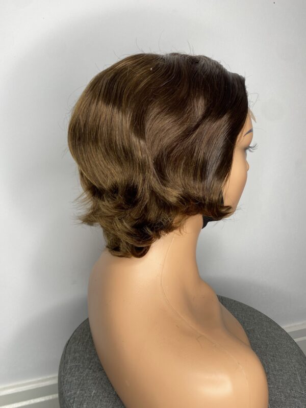 image01587 Brown Human Hair Pixie Cut Wig
