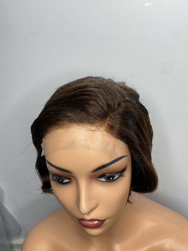 image01588 Brown Human Hair Pixie Cut Wig