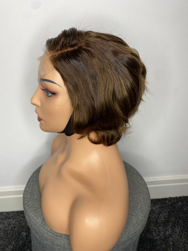 image01591 Brown Human Hair Pixie Cut Wig