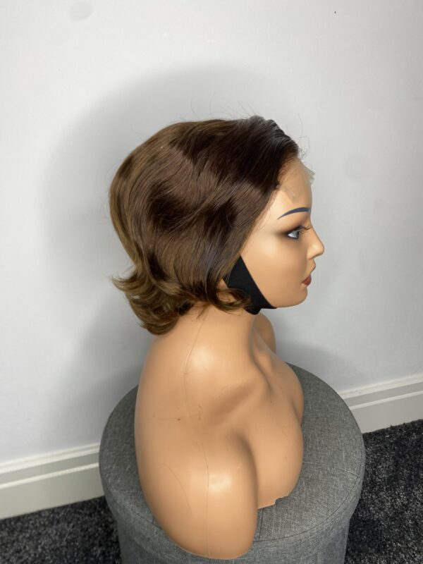 image01594 Brown Human Hair Pixie Cut Wig