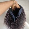 image00003 Virgin Human Hair Headband water curly dark-burgundy Wig