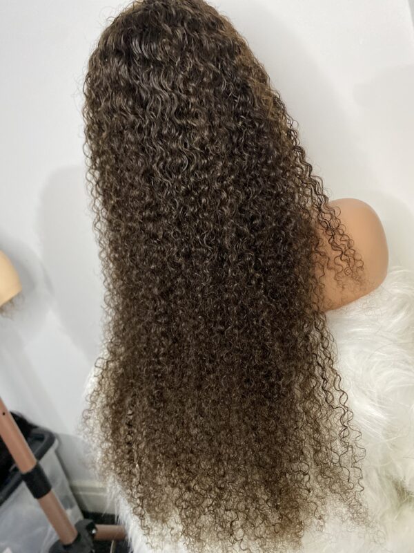 image00003 Brown Virgin Human Hair Deep Curls lace frontal Wig