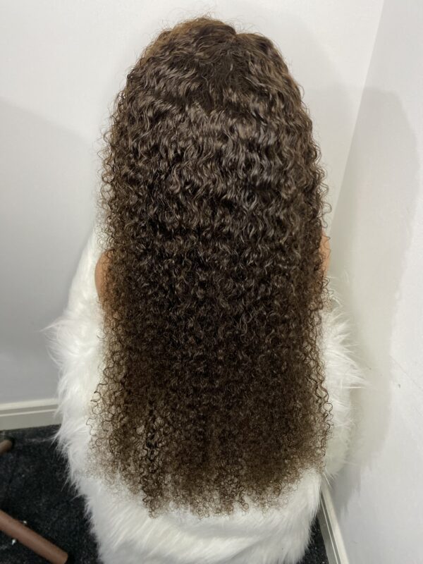 image00004 Brown Virgin Human Hair Deep Curls lace frontal Wig