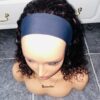 image00006 Virgin Human Hair Headband water curly dark-burgundy Wig
