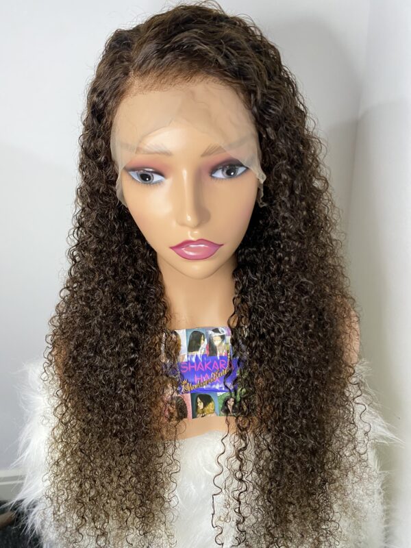 image00006 Brown Virgin Human Hair Deep Curls lace frontal Wig