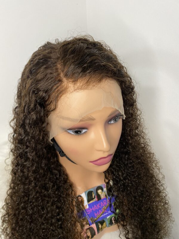 image00007 Brown Virgin Human Hair Deep Curls lace frontal Wig