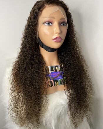 image00010 Brown Virgin Human Hair Deep Curls lace frontal Wig
