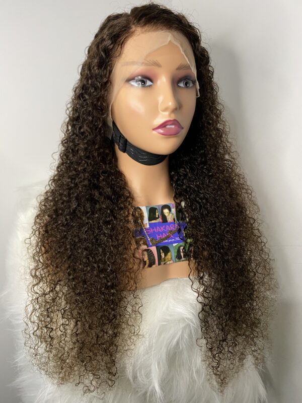 image00010 Brown Virgin Human Hair Deep Curls lace frontal Wig
