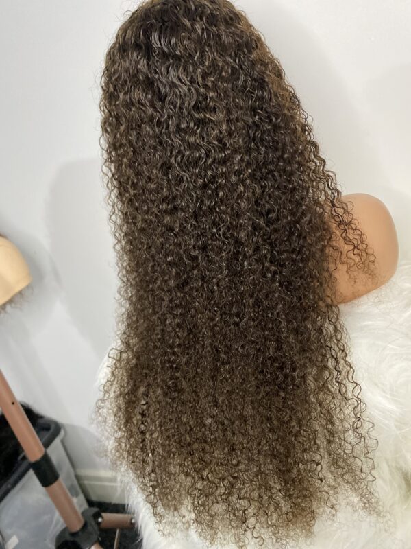 image00011 Brown Virgin Human Hair Deep Curls lace frontal Wig