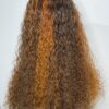 image00013 Virgin Human Hair Water Curly Wig (Brown & Burnt Orange Highlights)