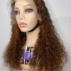 image00015 Virgin Human Hair Water Curly Wig (Brown & Burnt Orange Highlights)
