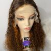 image00016 Virgin Human Hair Water Curly Wig (Brown & Burnt Orange Highlights)
