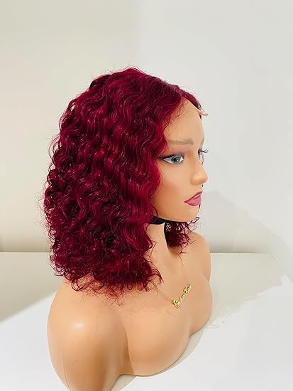 71BGhk0QSFL._AC_SY550_ Human hair Water wave Burgundy wig (14 inches)