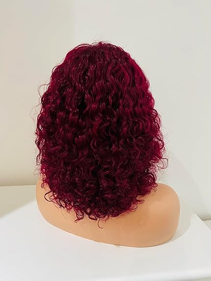 71iYed02UtL._AC_SY550_ Human hair Water wave Burgundy wig (14 inches)