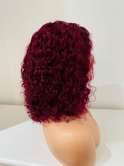 71nImMQon5L._AC_SY550_ Human hair Water wave Burgundy wig (14 inches)