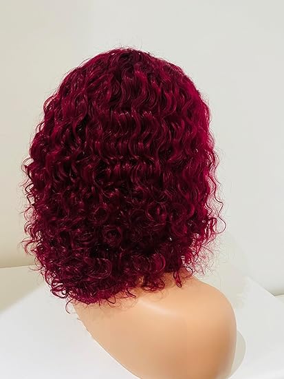 81UbG1VzELL._AC_SY550_ Human hair Water wave Burgundy wig (14 inches)