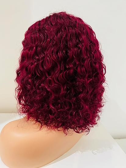 81sU+wZ2fcL._AC_SY550_ Human hair Water wave Burgundy wig (14 inches)