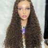 IMG_0278 SDD Virgin human Hair Pixie Curl 28inches Wig (Brown and Highlights)