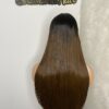 IMG_0472 SDD Bone Straight Raw Human Hair Wig (Light brown with black roots)