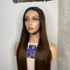 IMG_0514 SDD Bone Straight Raw Human Hair Wig (Light brown with black roots)