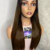 IMG_0515 SDD Bone Straight Raw Human Hair Wig (Light brown with black roots)