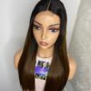 IMG_0517 SDD Bone Straight Raw Human Hair Wig (Light brown with black roots)
