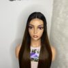 IMG_0521 SDD Bone Straight Raw Human Hair Wig (Light brown with black roots)