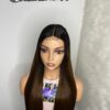 IMG_0523 SDD Bone Straight Raw Human Hair Wig (Light brown with black roots)