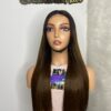 IMG_0524 SDD Bone Straight Raw Human Hair Wig (Light brown with black roots)