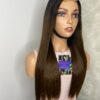 IMG_0531 SDD Bone Straight Raw Human Hair Wig (Light brown with black roots)