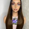 IMG_0544 SDD Bone Straight Raw Human Hair Wig (Light brown with black roots)