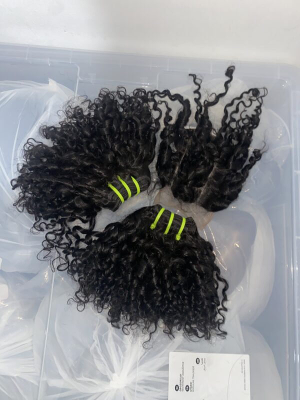 IMG_0659 Virgin human hair Pixie Curls Bundles & 4x4 Lace Closure