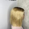 IMG_0683 Raw Human Hair Bonestraight SDD Bob Straight Wig (Blonde with dark roots)