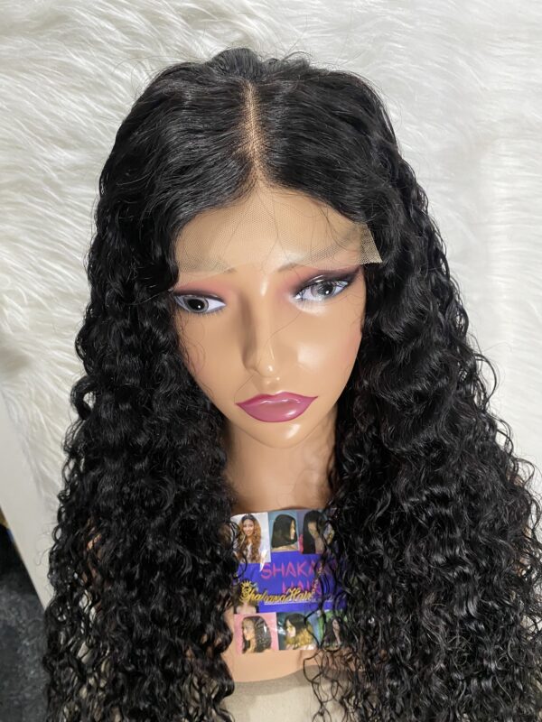 IMG_0685 Virgin human Hair Water Curly 30inches Wig (Black)
