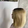 IMG_0695 Raw Human Hair Bonestraight SDD Bob Straight Wig (Blonde with dark roots)