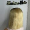 IMG_0699 Raw Human Hair Bonestraight SDD Bob Straight Wig (Blonde with dark roots)