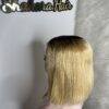 IMG_0704 Raw Human Hair Bonestraight SDD Bob Straight Wig (Blonde with dark roots)
