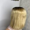 IMG_0719 Raw Human Hair Bonestraight SDD Bob Straight Wig (Blonde with dark roots)