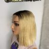IMG_0725 Raw Human Hair Bonestraight SDD Bob Straight Wig (Blonde with dark roots)