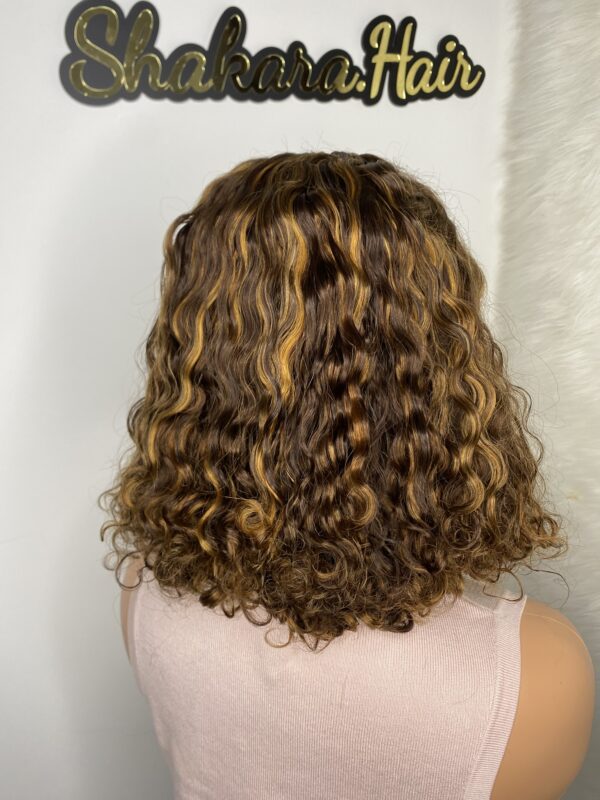IMG_0740 SDD Virgin human Hair Pixie Curl 14 inches Wig (Highlights)