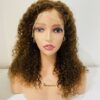 IMG_0764 Virgin human hair 16 inches water curl wig (Brown)