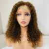 IMG_0768 Virgin human hair 16 inches water curl wig (Brown)