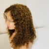 IMG_0775 Virgin human hair 16 inches water curl wig (Brown)