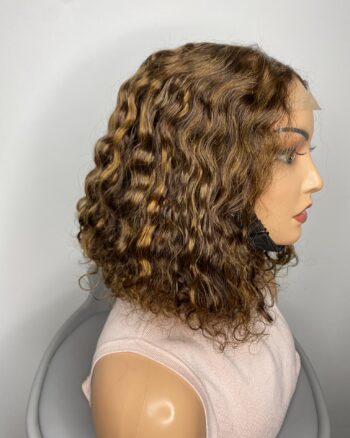 IMG_0778 SDD Virgin human Hair Pixie Curl 14 inches Wig (Highlights)