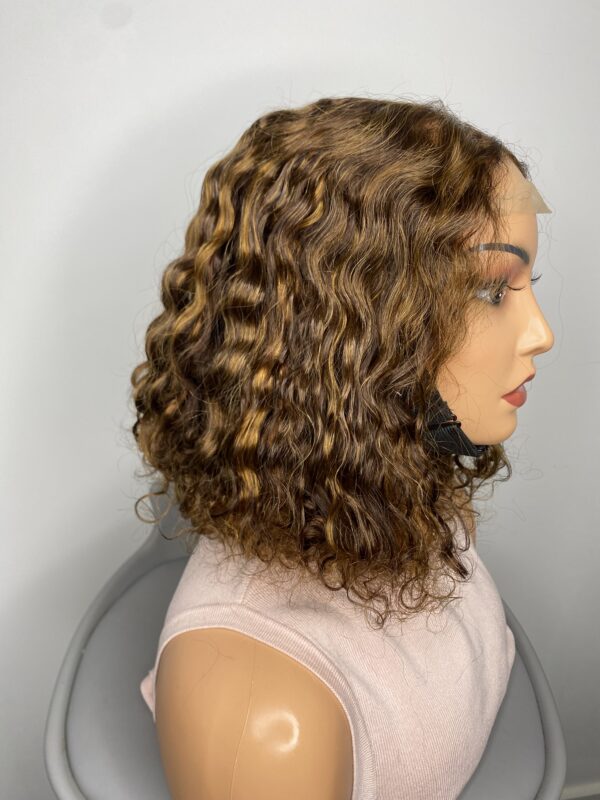 IMG_0778 SDD Virgin human Hair Pixie Curl 14 inches Wig (Highlights)