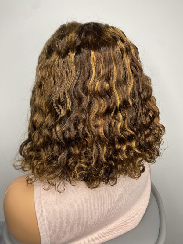 IMG_0792 SDD Virgin human Hair Pixie Curl 14 inches Wig (Highlights)