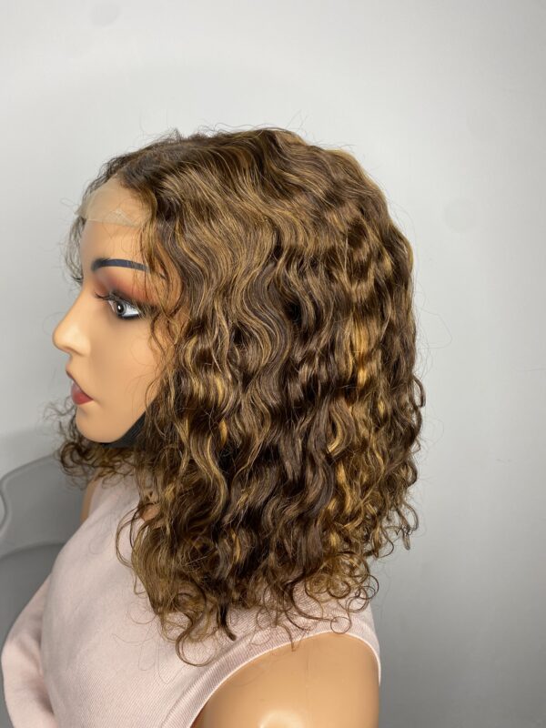 IMG_0801 SDD Virgin human Hair Pixie Curl 14 inches Wig (Highlights)