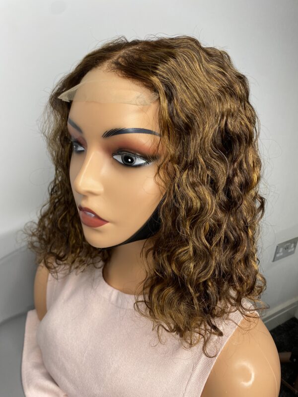 IMG_0803 SDD Virgin human Hair Pixie Curl 14 inches Wig (Highlights)