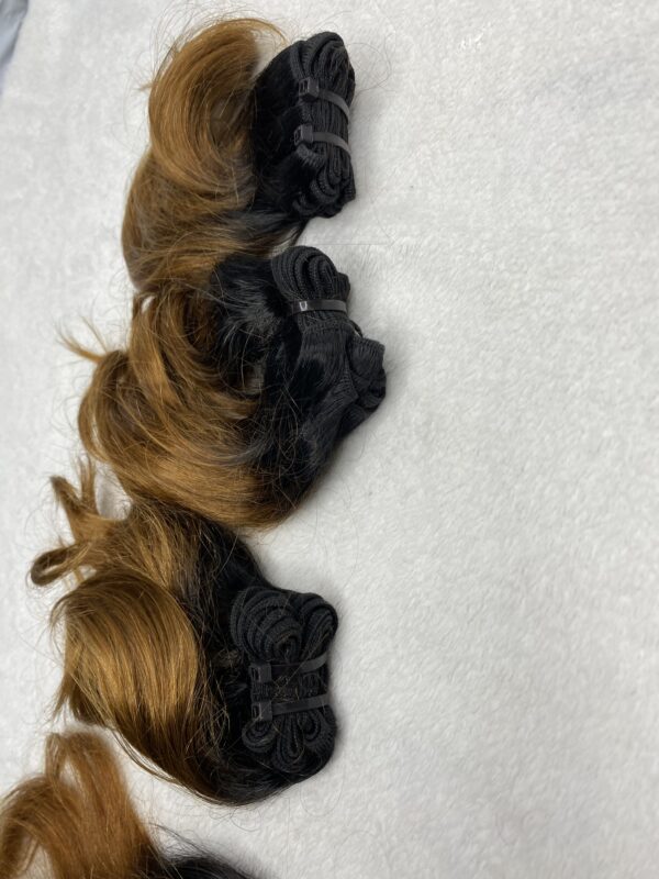 IMG_0982 Virgin human hair Bouncy Ombre DD Bundles & 4x4 Lace Closure